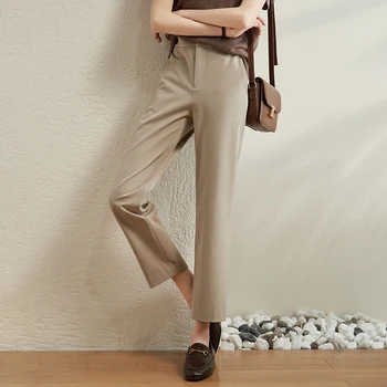 Devet-točka obleko hlače ženske svoboden cigaret hlače spomladi in poleti novi korejski slog naravnost hlače visoko pasu priložnostne hlače