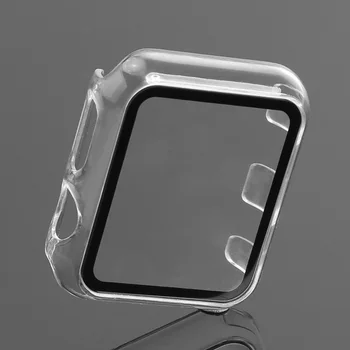 Jasno, Pregledno PC Pokrov Odbijača Okvir za Apple Gledati Serije 1 2 3 38 mm 42mm Kaljeno Steklo Screen Protector Primeru