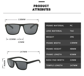 2021 Letnik Športni Slog Polarizirana sončna Očala Moških Luksuzne blagovne Znamke Oblikovalec Vožnje Retro Kvadrat Sonce Stekla Odtenkih za Ženske Očala
