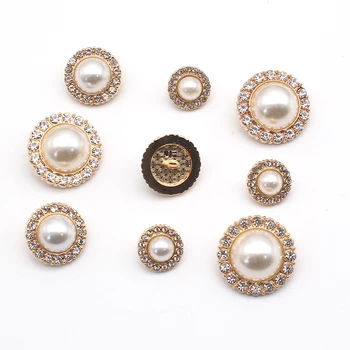 Pearl Zlitine Šivanje Gumbov 10pcs/Veliko Mix Velikost Zlati Nosorogovo Dekoracijo Ročno izdelan modni Dodatki