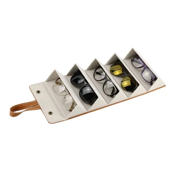 Ročno Usnje Očala Primeru Večnamensko Nakit Polje Multi Režo Za Shranjevanje Očal Prikazno Polje Home Vintage Sončna Očala Torbici