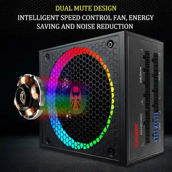 COOLMOON 850W PC Napajanje pripomočkov 80 Plus Gold ATX RGB 14 cm Smart Nadzor Temperature, Ventilatorja Gaming Računalnik PC Moč Sup