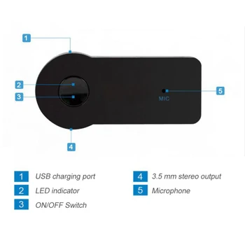 Visoka Kakovost Bluetooth, združljiva Oddajnik Sprejemnik Brezžični Avdio Stereo Adapter Stereo Audio Sprejemnik Oddajnik Za Avto