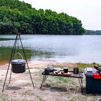 Piknik Camping kuhinjskih pripomočkov Stojalo za ogenj za Kuhanje Nastavek za Obešanje Lonec za Kuhanje, Oprema za Taborjenje Snemljiv Stojalo