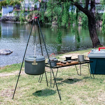 Piknik Camping kuhinjskih pripomočkov Stojalo za ogenj za Kuhanje Nastavek za Obešanje Lonec za Kuhanje, Oprema za Taborjenje Snemljiv Stojalo