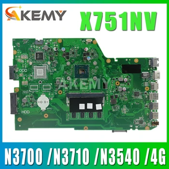 Akemy X751NV original mainboard za ASUS X751NA Prenosni računalnik z matično ploščo X751NV mainboard s 4 GB-RAM N3700 / N3710 / N3540