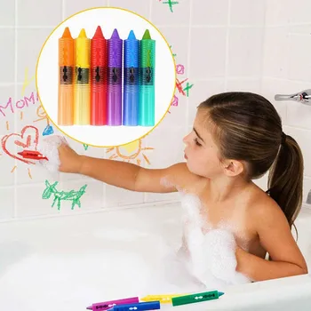 6PCS Baby Kopalnica Barvice Oprati Ustvarjalno Obarvano Grafiti Pero Za Otroke Slikarstvo, Risba Kopel Barvice Bathtime Igrajo Otroške Igrače