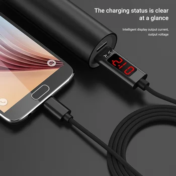 USB Hitro, Hitro Kabel za Polnjenje QC3.0 LCD Trenutno Napetost Prikaz Polnilnik, Kabel Tip C Micro USB 8Pin za iPhone Android