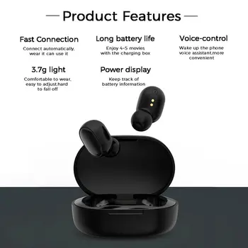 Brezžične Slušalke 5.0 Bluetooth-združljive Slušalke S Pametnim LED Zaslon Slušalke-Mini Stereo Slušalke za V uho Eearphone