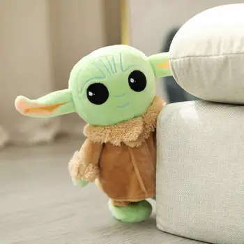 Star Wars Baby Yoda Električni Polnjene Plišastih Igrač Otroke, Risanka Tresenje Glave Sprehod Naučijo Govoriti Blazino Slika Srčkan Darilo Za Otroke