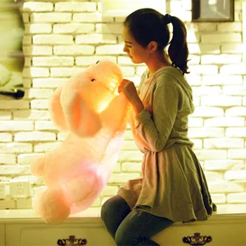 50 cm Ustvarjalne prižgejo LED Pes Nagačene Živali Svetlobna Plišastih Igrač Pisane Žareče Blazine Božično Darilo za Otroke