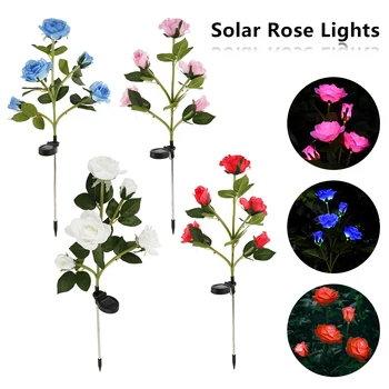 5 LED Sončne Rose Cvet Svetlobe Vrt Krajine Svetilka Zunanja Razsvetljava IP65 Vodotesen Domače Dvorišče Travnik Noč Svetlobe Dekoracijo