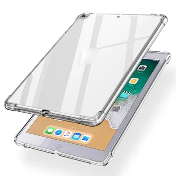 Za Novi iPad 7 8 10.2 9.7 2018 2020 5 6 Zraka Za 10,9 2 3 4 Primeru TPU Silikon Prozoren Pokrov Za iPad Pro 10.5