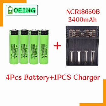2021 Prvotne NCR18650B-3400mAh Polnilna Litij-ionska baterija 3,7 V 18650 baterijo 3400mAh + 4 reže Polnilnik