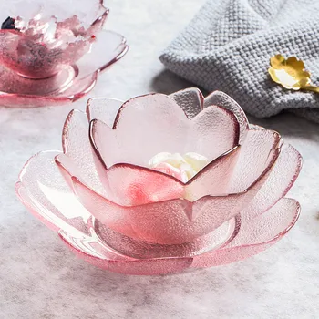 Japonski venčni skledo ploščo ustvarjalne kristalno steklo krožnik desertni skledo solate jedilni pribor set