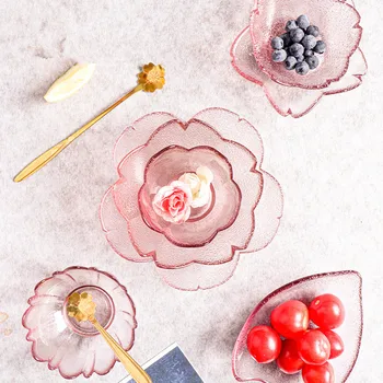 Japonski venčni skledo ploščo ustvarjalne kristalno steklo krožnik desertni skledo solate jedilni pribor set