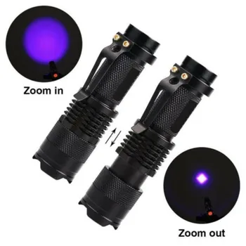 LED Taschenlampe Uv-Taschenlampe W/ Zoom Funktion Mini UV 365nm/395nm Schwarz Licht Haustier Urin Flecken Detektor skorpion 56610