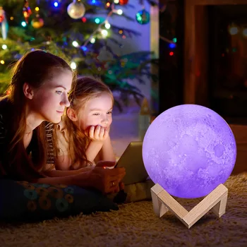 1pc Dropshipping 3D Galaxy Luna Lučka Noč Svetlobe USB Polnilne Ustvarjalni Dom Dekor Svetu Spalnica Ljubimec Otroke Darila