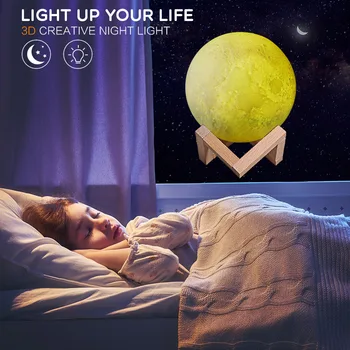 1pc Dropshipping 3D Galaxy Luna Lučka Noč Svetlobe USB Polnilne Ustvarjalni Dom Dekor Svetu Spalnica Ljubimec Otroke Darila