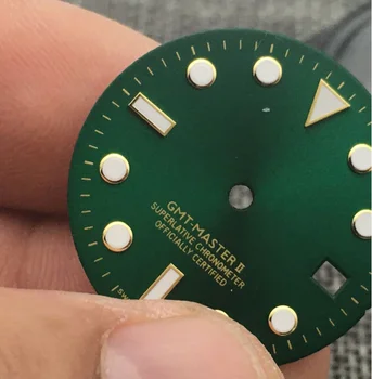 28.5 mm Zelena GMT Watch Izbiranje za ETA 2836/DG2813/3804 Gibanja
