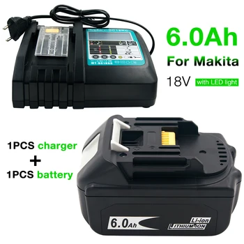 Baterija+Polnilec Set) BL1860B Li ionska baterija za Makita 18v BL1850 BL1830 + Polnilnik DC18RC za Makita 14,4 V-18V EU plug