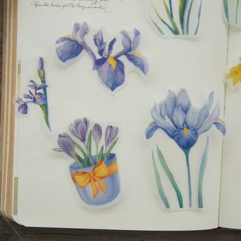 20pcs VELIKA Velikost Modro Rumeno Iris Design Papir, Nalepke, Kot Ustvarjalne Obrti, Papir v Ozadju Scrapbooking DIY Uporabo 57083