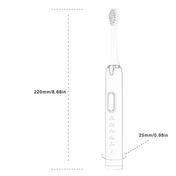 Odraslih Električna zobna ščetka USB Polnilne Ultra Sonic Stroj Sproščujoče Močna 5 Hitrosti Električna zobna ščetka 57344
