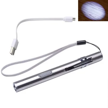 Iz nerjavečega Jekla, Zdravniški Pregled, Pero Posnetek USB Polnilna baterijska Svetilka Led Vizualne Ustni Grlo Prenosni Mini Kamp 57378