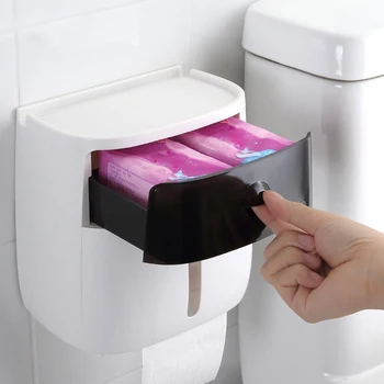 Nepremočljiva Toaletni Papir Držalo Za Plastične Papirnate Brisače Držalo Stenske Kopalnica Rok Skladiščenje Polje Prenosni Wc Roll Imetnik