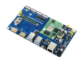 Raspberry Pi Izračun Modul 4 IO Odbor S PoE Funkcijo, Za Vse Variante CM4, Gigabit Ethernet RJ45 s PoE podpore