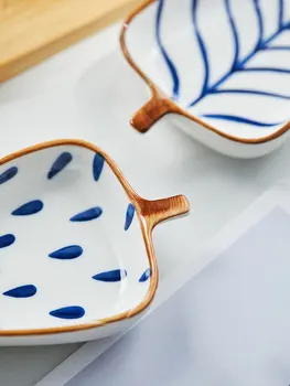 Leaf keramične plošče namiznih jedi namizna prigrizek plošče, kuhinjske posode evropske sadje ploščo predjed ugriz 57396
