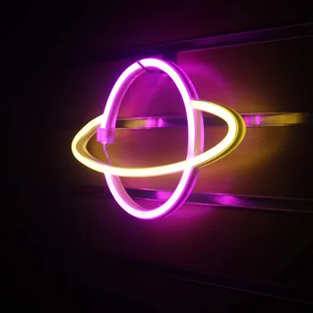 LED Neon Znak Planet, Oblikovan USB Baterija Upravlja Noč Svetlobe Spalnica Dekorativni namizne Svetilke Za Dom Stranka, Dnevna Soba Božič Darilo 57441