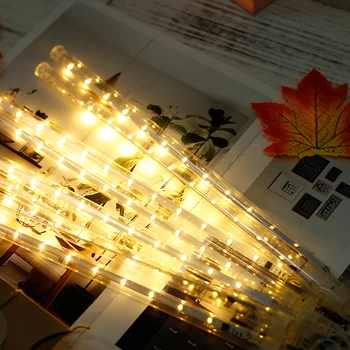 50 cm Nepremočljiva Niz Luči Meteor Tuš Dež 8 Cev LED Prostem Pravljice Luči Za Vrt Ulica Božični Okraski