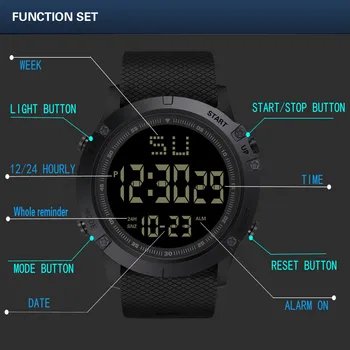 LED Digitalne Ure za Moške Športne urno Steklo Izbiranje 30 M Nepremočljiva Smolo Pašček za ročno uro Moško Uro Horloges Mannen Spusti Ladje