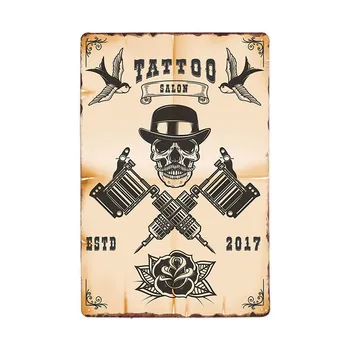 Tattoo Shop Dekor Plakat Letnik Kovinski Tin Prijavite Studio Dekoracijo Sten Plaketo Umetnosti Slikarstva 20x30 CM