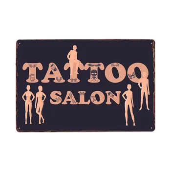 Tattoo Shop Dekor Plakat Letnik Kovinski Tin Prijavite Studio Dekoracijo Sten Plaketo Umetnosti Slikarstva 20x30 CM