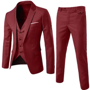 Groomsman tri-kos obleko Blazerji jakno, hlače, hlače telovnik določa 2021 moda za moške Slim obleke, moške poslovne športna oblačila 58338