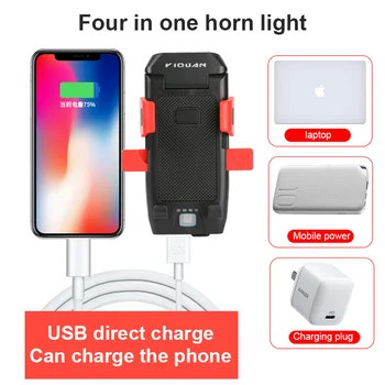 4 V 1 3000mA Moči Banke USB Mobilnega Telefona Polnjenje Nosilec Nosilec Za IPhone LED Kolesa, Lahka, Jahanje, Kolo Sprednje Luči Zvočnik