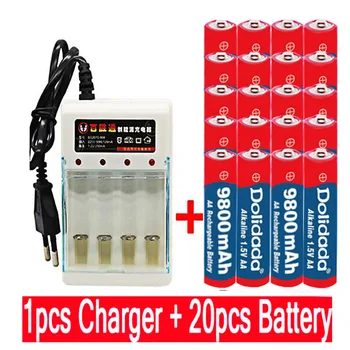 2021 Novo Oznako AA baterije 9800 mah polnilne baterije AA 1,5 V. Polnilna Novo Alcalinas drummey +1pcs 4-celično baterijo polnilnik