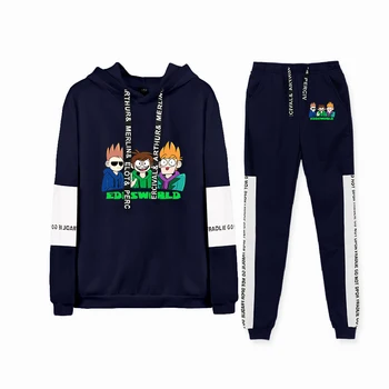 Eddsworld Anime Moda Priložnostne Ženske Puloverji bo ustrezala Dveh kosov določa Dekle hoodies majica Hlače, obleke Lady Street style 58474