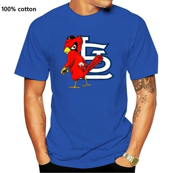 St Louis Cardinal Šport Baseball Maskota Logotip Črno Majico Za Navijače S-3Xl Plus Velikost Oblačila Tee Majica 58674