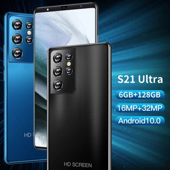 Vrh Prodati Galax S21 Ultra Andriod10 Mobilni Telefon 6+128GB 5000mAh Baterija 16+32MP MTK6889 10 Jedro Obraz ID Globalni Pametne telefone, 5G