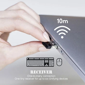 Brezžični Ključ Sprejemnik Poenotenje USB Adapter za Logitech Miške, Tipkovnice Povežite 6 Napravo za MX M905 M950 M505 M510 M525 ECT