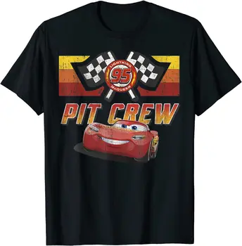 Pixar Cars McQueen Pit Posadke Rdeče Stiski T-Shirt