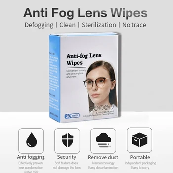 30Pcs Anti-Fog Quick-Dry Antifog Objektiv Robčki Očala Antifog Čiščenje Robčki F3MF