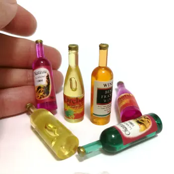 Mini Steklenice 6 Barvne Steklenice Miniaturni Modeli Hrane Igrajo Lutka Hiša Pribor Pop 59605