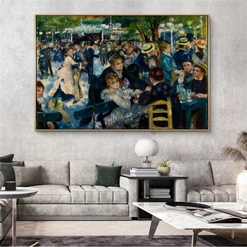 Renoir-Ples na Le moulin de la Galette Platna Slike Impresionizem Znani Wall Art Plakatov In Fotografij Stenske Slike Cuadros