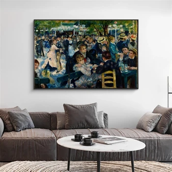 Renoir-Ples na Le moulin de la Galette Platna Slike Impresionizem Znani Wall Art Plakatov In Fotografij Stenske Slike Cuadros