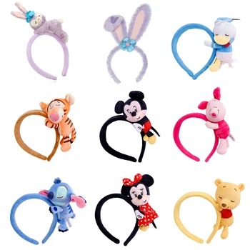 2021 Disney Lase Band Mickey Miške Minnie Lilo & Stitch Winnie the Pooh Anime Pliš Plišaste Lutke Glavo Cosplay Otrok Darilo