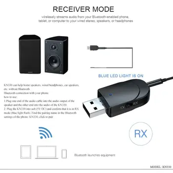 USB Bluetooth 5.0 Avdio Oddajnik/Sprejemnik Adapter 3,5 mm Stereo AUX Za TV PC Slušalke Zvočnik Bluetooth Oddajnik Sprejemnik